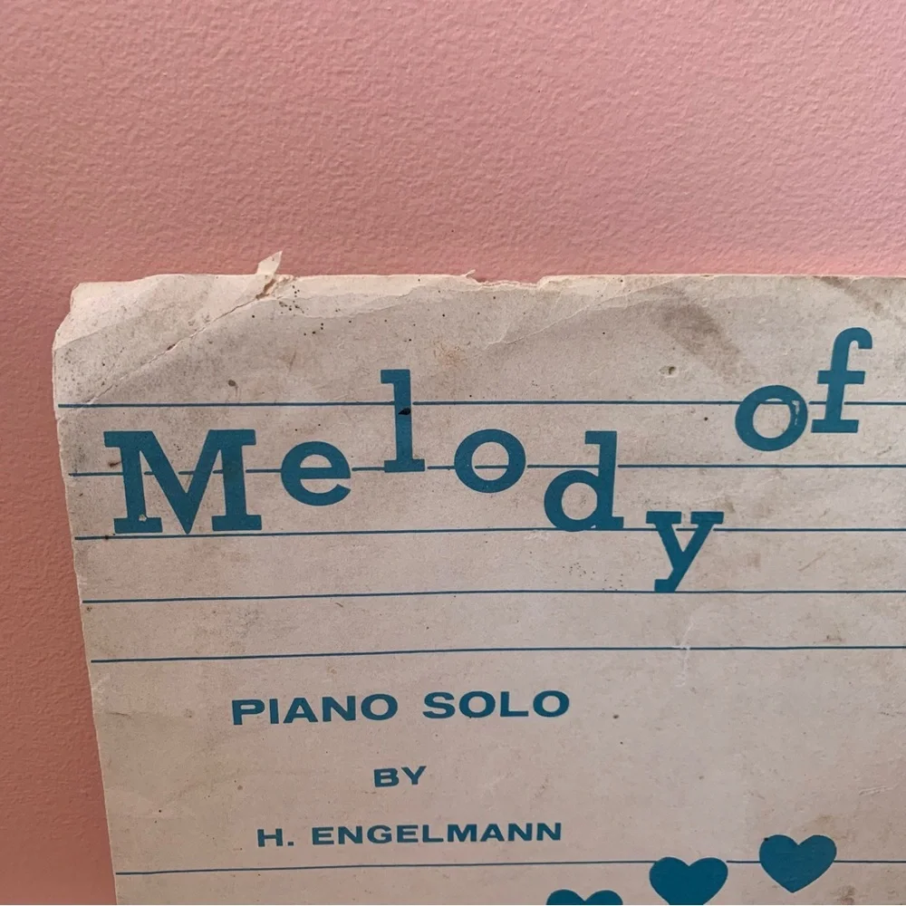Vintage Sheet Music Score Melody of Love Piano Solo 1961